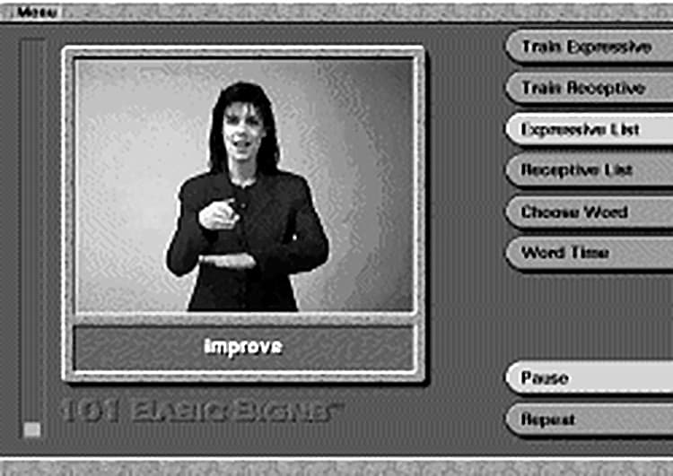 A screen from the ‘101 Basic Signs’ CD-ROM.
